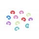 50 Stück bunt transparente Loom Verschlüsse 9x7mm - Schmuckzubehör