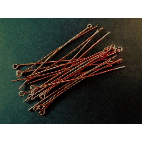 Leisure-Beads - 20 kupferfarbene Kettelstifte 40mm - Schmuckzubehör