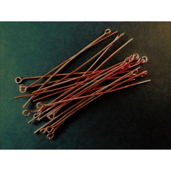 20 kupferfarbene Kettelstifte 40mm - Schmuckzubehör - Leisure-Beads DIY