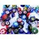 Ca. 32 Stück runde 12mm Millefioriperlen 1 Strang im bunten Perlenmix - Schmuckzubehör Millefiori - Leisure-Beads DIY