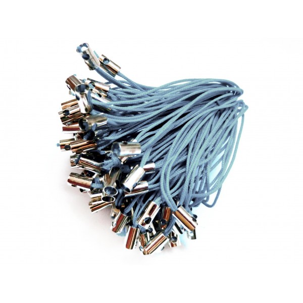  100 hellblaue Handyanhänger Reissverschluss Anhänger Handyschnur - Handyanhänger selber machen - Leisure-Beads DIY