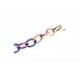 Ca. 100cm violett-rosa-gelbe Kette aus Aluminium 16x12mm Gliederkette - Schmuckzubehör Gliederkette