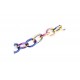  100cm violett-rosa-gelbe Kette aus Aluminium 16x12mm Gliederkette - Schmuckzubehör Gliederkette