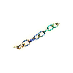 Leisure-Beads - 100cm grün-blaue Kette aus Aluminium 16x12mm Gliederkette - Schmuckzubehör Gliederkette