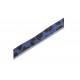 1m schwarz-blaues Lederband mit Fell 10x3mm flaches Lederband in Kuhfelloptik - Schmuckzubehör Lederband