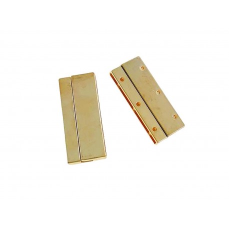 Leisure-Beads - 1x goldfarben Magnetverschluss Innen 40x2mm 42x17x5mm zum Einkleben - Schmuckzubehör
