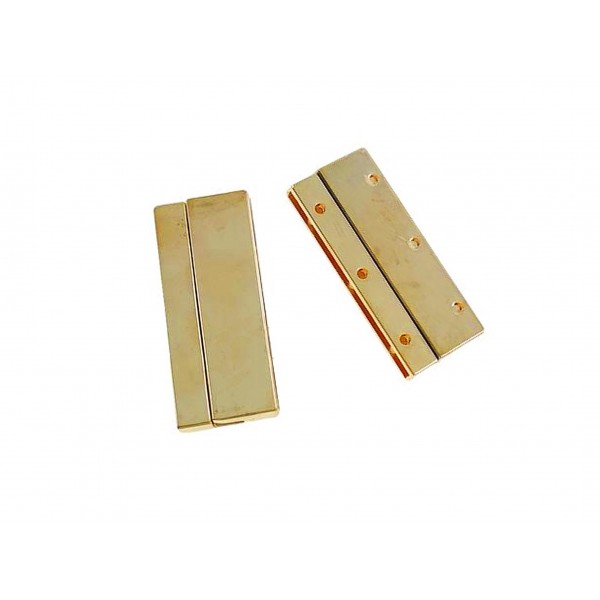 1x goldfarben Magnetverschluss Innen 40x2mm 42x17x5mm zum Einkleben - Schmuckzubehör - Leisure-Beads DIY