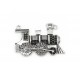 1x große silber Lokomotive Anhänger 46x31mm Kettenverbinder silber Schmuckanhänger - Schmuckzubehör