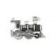 1x große silber Lokomotive Anhänger 46x31mm Kettenverbinder silber Schmuckanhänger - Schmuckzubehör - Leisure-Beads DIY