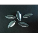5x Metallperle Olive 14x7mm silberfarben Spacer - Schmuckzubehör