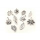 10 silber Blätter Anhänger im Mix 10-33mm silber Schmuckanhänger - Schmuckzubehör