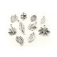 10 silber Blätter Anhänger im Mix 10-33mm silber Schmuckanhänger - Schmuckzubehör - Leisure-Beads DIY