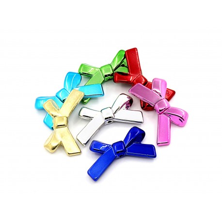 Leisure-Beads - 30 bunte ACRYL Perlen Schleifenform 34x20mm hochglanz Acrylperlen im bunten Perlenmix - Schmuckzubehör Acrylperlen