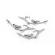 Silberfarbener Ast mit Vogel Zwischenstück 36x10mm Kettenverbinder - Schmuckzubehör - Leisure-Beads DIY