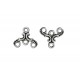 2x silber Kettenverbinder 14x12mm y-Verteiler, Chandelierverteiler silber Collierverteiler Kettenverteiler - Schmuckzubehör