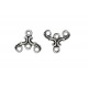 2x silberfarbene Kettenverbinder 14x12mm y-Verteiler, Chandelierverteiler silberfarben Collierverteiler Kettenverteiler - Schmuc