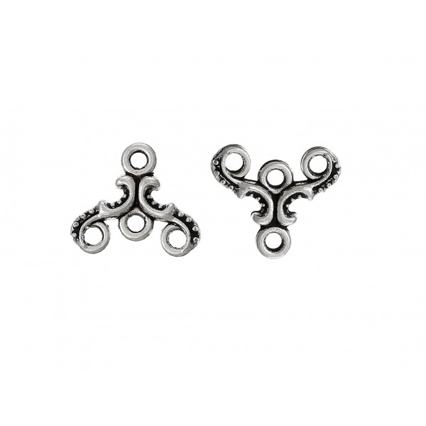 2x silberfarbene Kettenverbinder 14x12mm y-Verteiler, Chandelierverteiler silberfarben Collierverteiler Kettenverteiler - Schmuc - Leisure-Beads DIY