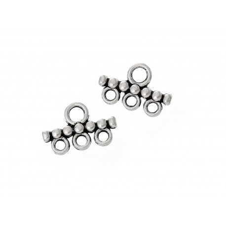 Leisure-Beads - 2x silberfarbene Kettenverbinder 14x8mm Chandelierverteiler silberfarben Collierverteiler Kettenverteiler - Schmuckzubehör