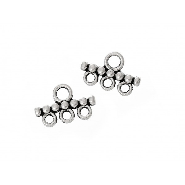 2x silberfarbene Kettenverbinder 14x8mm Chandelierverteiler silberfarben Collierverteiler Kettenverteiler - Schmuckzubehör - Leisure-Beads DIY