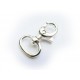 1x hellsilber Karabinerhaken 31x15mm platinfarbener Karabiner - Schmuckzubehör