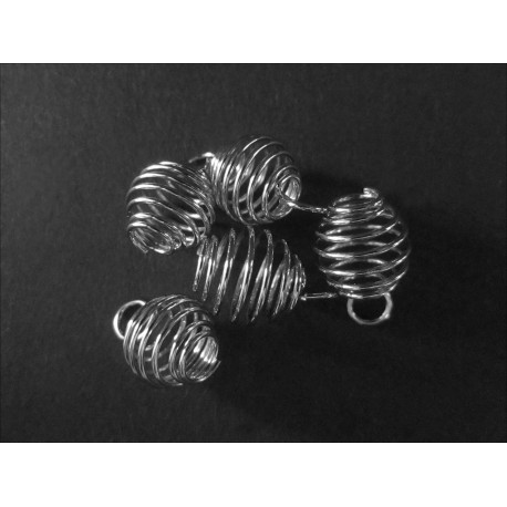 Leisure-Beads - 5x silberfarben Spirale Schmuckanhänger 8x13mm - Schmuckzubehör