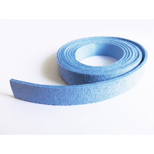 1m hellblaues Kunstlederband 10mm x 1,5mm hellblaues Schmuckband in Wildlederoptik für Armbänder - Schmuckzubehör Lederband - Leisure-Beads DIY