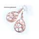 1x rose goldfarben Anhänger mit Blumen ca. 32x21mm rose goldfarben Schmuckanhänger - rose goldfarben Schmuckzubehör