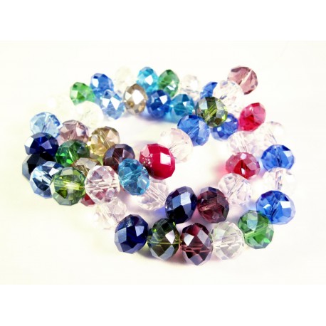 Leisure-Beads - 100 St. 4x3mm Glasperlen mit Glanz Strang bunter Perlenmix - Schmuckzubehör