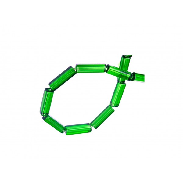 1 Strang grüne Glasperlen 20x5mm Tube transparent - Schmuckzubehör - Leisure-Beads DIY