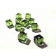 4x Hellgrüne Kristallglas Würfel Perlen 10x10mm grüne Cubes - Glasschmuck Schmuckzubehör