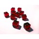 4x Rote Kristallglas Würfel Perlen 10x10mm Cubes - Glasschmuck Schmuckzubehör