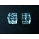 4x Transparent 10x10mm Kristallglas Würfel Perlen - Schmuckzubehör - Leisure-Beads DIY
