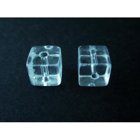 Leisure-Beads - 4x Transparent 10x10mm Glas Würfel Perlen - Schmuckzubehör