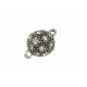 1x silber Kugel Strass Magnetverschluss 16x10mm silber Schmuckverschluss mit Strass - Schmuckzubehör Magnetverschluss