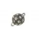 1x silber Kugel Strass Magnetverschluss 16x10mm silber Schmuckverschluss mit Strass - Schmuckzubehör Magnetverschluss - Leisure-Beads DIY