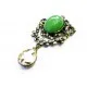 1x XXL goldfarben Barock Anhänger ca. 47x82x14mm mit grünem Stein und Strass - Schmuckzubehör - Leisure-Beads DIY
