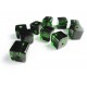 10x Grüne Kristallglas Würfel Perlen 8 x 8 mm
