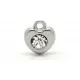 1x Herz Strass Anhänger ca. 11x10mm silberfarbener Herzanhänger Herz Schmuckanhänger - Schmuckzubehör - Leisure-Beads DIY