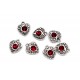 1x Herz Strass Anhänger ca. 12x10mm silber roter Herz Anhänger Herz Schmuckanhänger - Schmuckzubehör