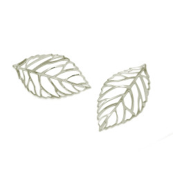 Leisure-Beads - 1x silberfarben Blatt Anhänger 54x32mm silberfarben Schmuckanhänger - Schmuckzubehör