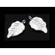 1x platinfarbener Blatt Anhänger ca. 31x18x5mm hellsilber Schmuckanhänger - Schmuckzubehör