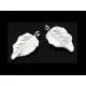 1x platinfarbener Blatt Anhänger ca. 31x18x5mm hellsilber Schmuckanhänger - Schmuckzubehör - Leisure-Beads DIY