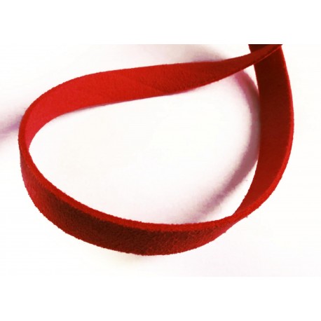 Leisure-Beads - 1m mattrotes Kunstlederband 10mm x 1mm rotes Schmuckband in Wildlederoptik für Armbänder - Schmuckzubehör Lederband