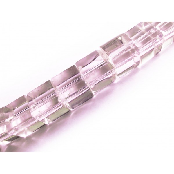 4x Rosa 10x10mm Glas Würfel Perlen Cubes - Glasschmuck Schmuckzubehör - Leisure-Beads DIY