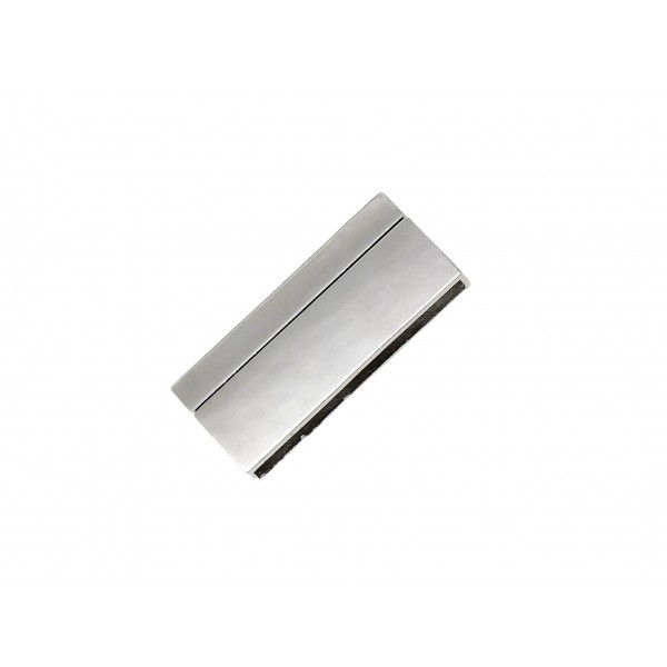 1x silberfarben Magnetverschluss 42x20mm Innen 40x2,7mm - Schmuckzubehör - Leisure-Beads DIY