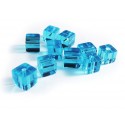 10x Türkis 8x8mm Glas Würfel Perlen - Schmuckzubehör Glasperlen