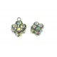 1x silber Würfel mit Strass Schmuckanhänger ca. 12x12mm silber AB-Effekt Strasswürfel - silber Schmuckzubehör