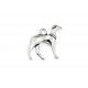 1x silber Windhund Hund Anhänger ca. 20x19x4mm als silber Schmuckanhänger - Schmuckzubehör