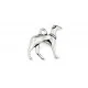 1x silber Windhund Hund Anhänger ca. 20x19x4mm als silber Schmuckanhänger - Schmuckzubehör - Leisure-Beads DIY