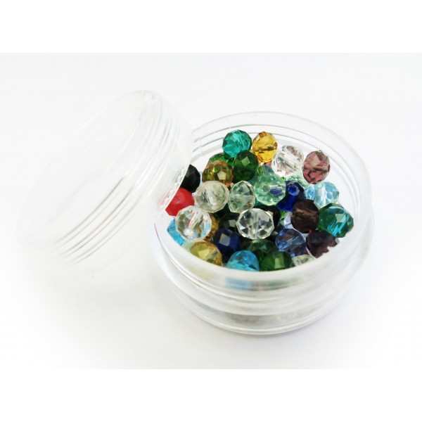 12g 6x4mm Glasperlen im bunten Perlenmix - buntes Schmuckzubehör - Leisure-Beads DIY